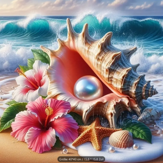 5D-Diamant-Kunstgemälde, Muschelmotiv